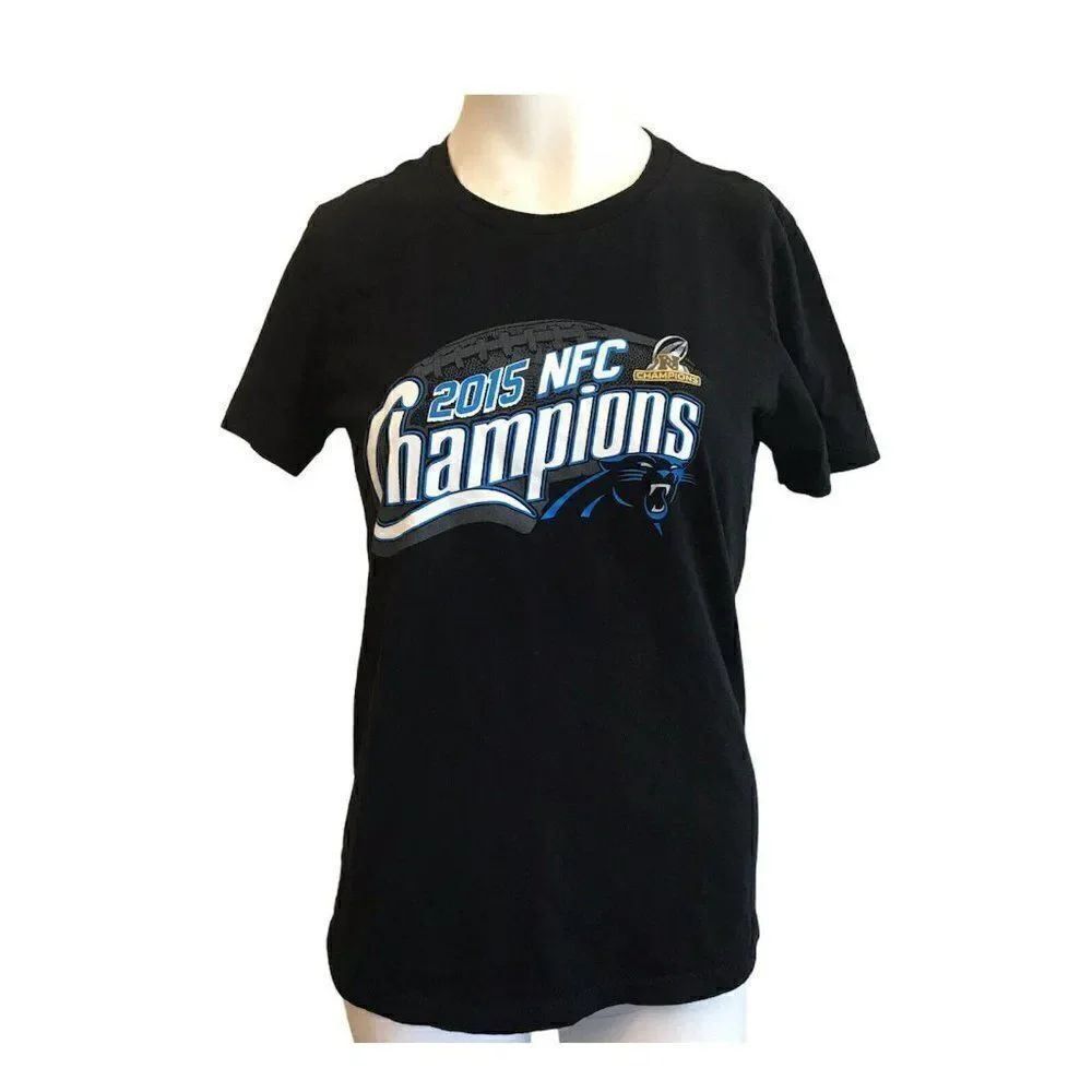 Carolina Panthers Football Ladies Large T-Shirt NFL 2015 NFC Champions Tee